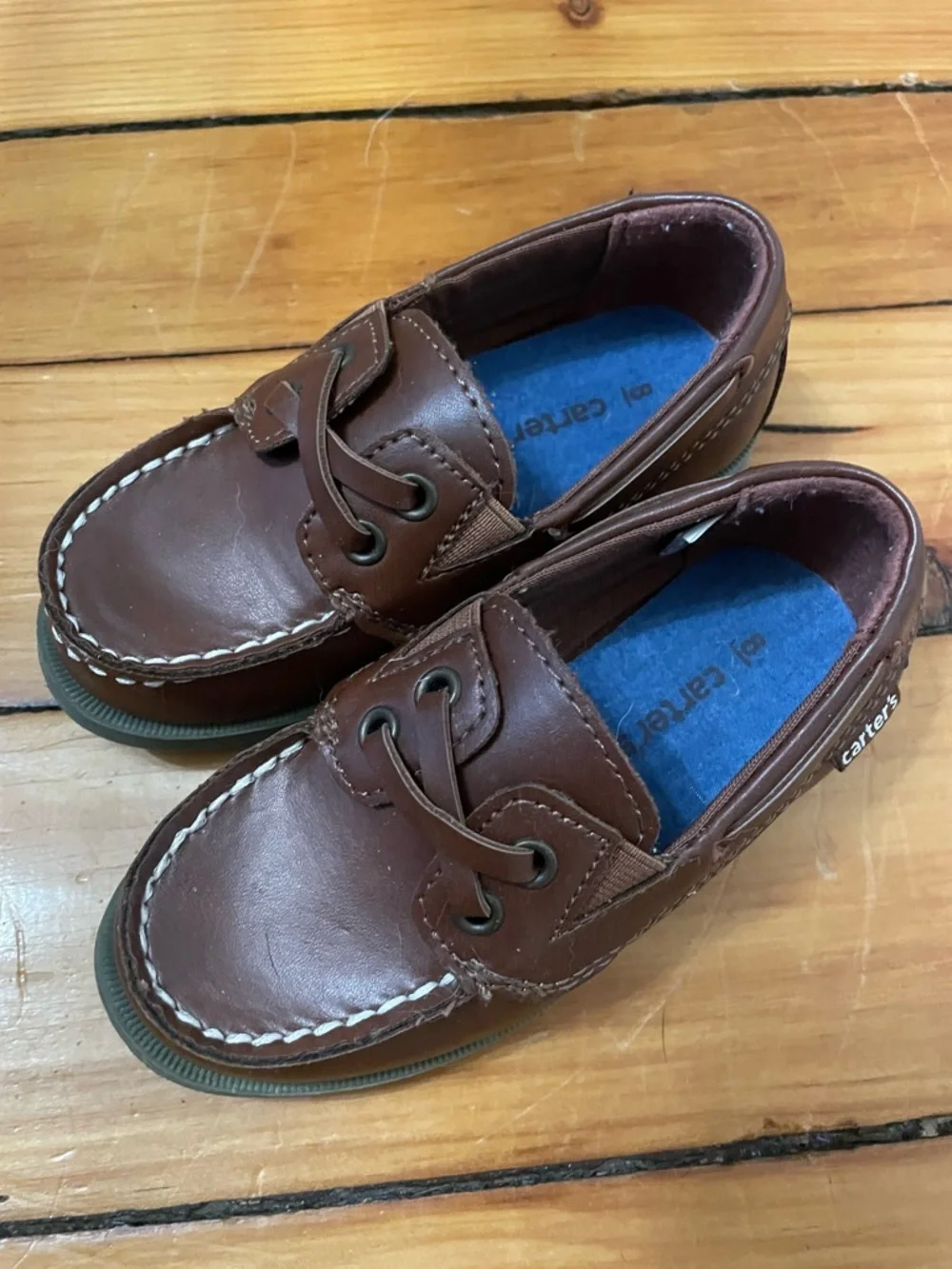 Carter's Brown Leather-Style Kids Moccasins